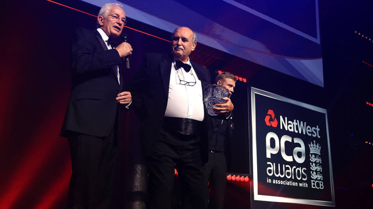 Fred Rumsey receives a lifetime achievement award from the PCA, September 2017