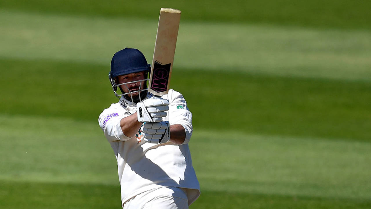 James Vince pulls during his lengthy innings, Somerset v Hampshire, Specsavers Championship, Division One, Taunton, 4th day, May 14, 2018