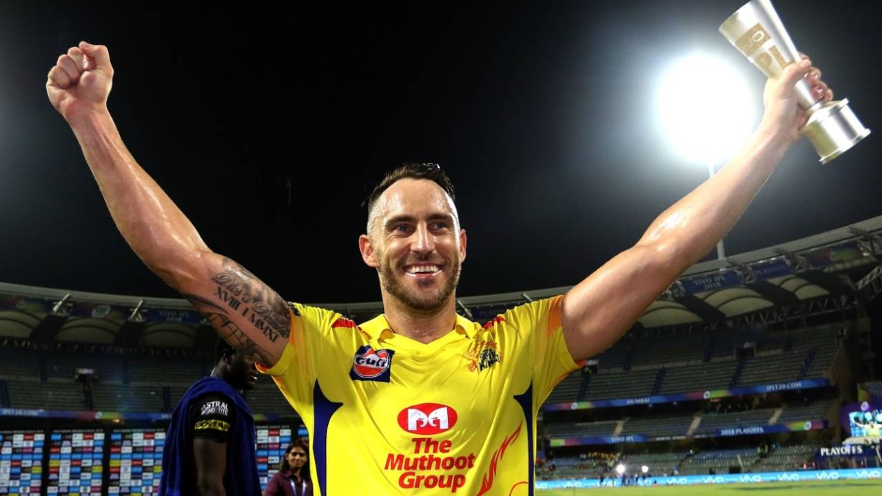Faf du Plessis was the Man of the Match for his unbeaten half-century, Sunrisers Hyderabad v Chennai Super Kings, IPL 2018, Mumbai, May 22, 2018
