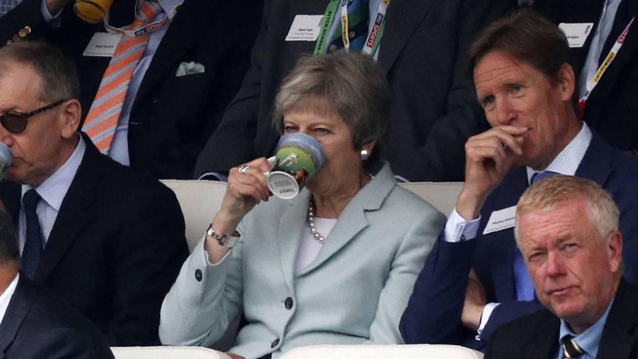 Theresa May watches the Lord's Test, England v Pakistan, 1st Test, Lord's, 2nd day, May 25, 2018