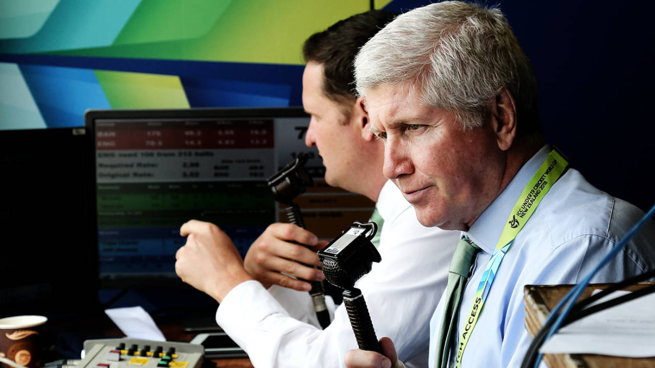 Alan Wilkins commentates at the Under-19 World Cup, Bangladesh Under-19 v England Under-19, Queenstown, January 18, 2018