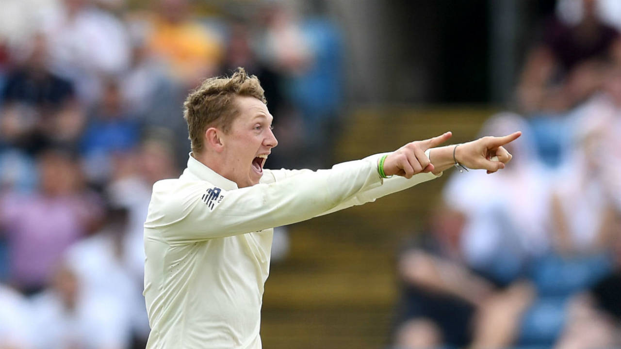 Dom Bess claimed Imam-ul-Haq as his maiden Test wicket, England v Pakistan, 2nd Test, Headingley, June 3, 2018