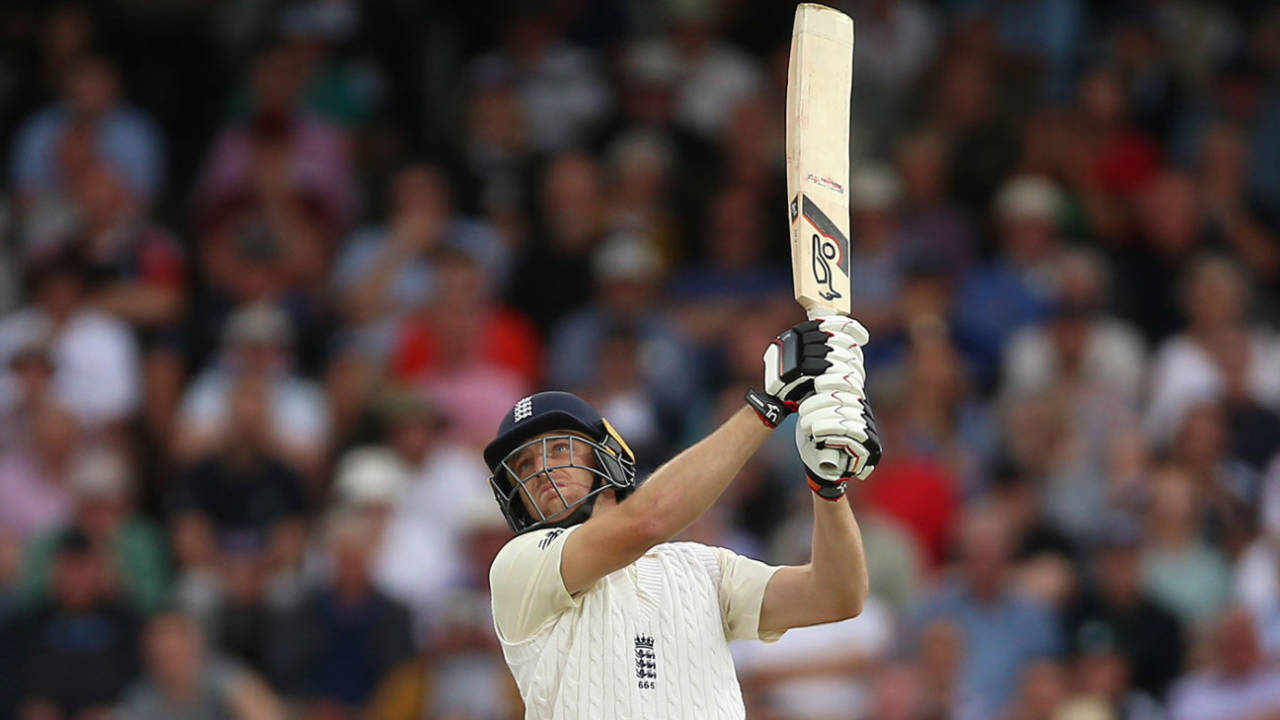 High and handsome: Jos Buttler launches one down the ground, England v Pakistan, 2nd Test, Headingley, June 3, 2018