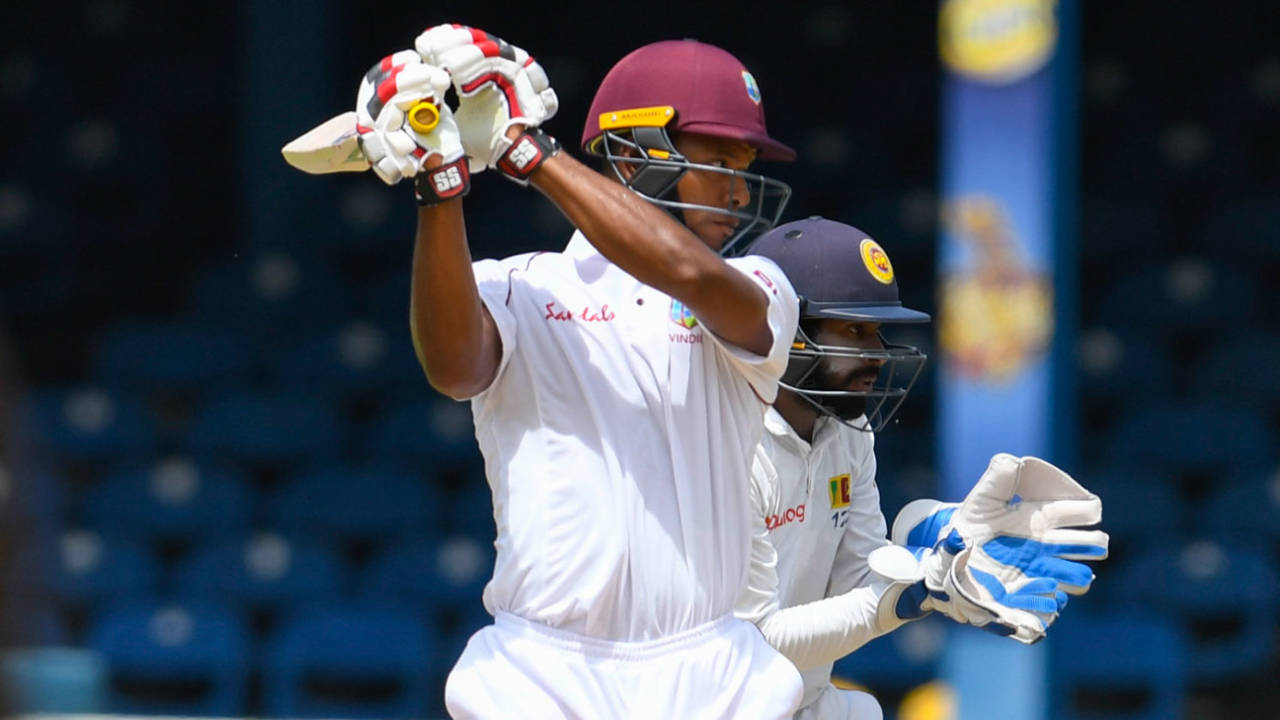 Kieran Powell slaps one behind point off the back foot, West Indies v Sri Lanka, 1st Test, Day 1, Port of Spain, June 6, 2018