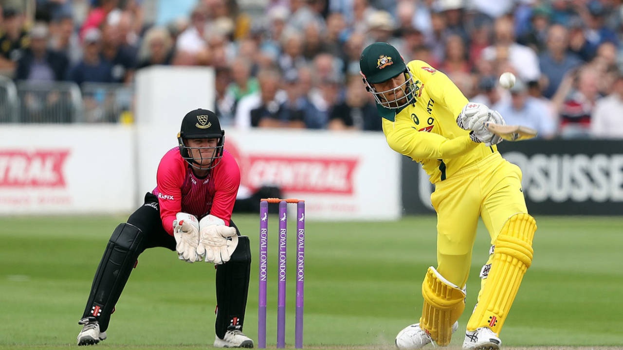 Marcus Stoinis launches down the ground&nbsp;&nbsp;&bull;&nbsp;&nbsp;Getty Images