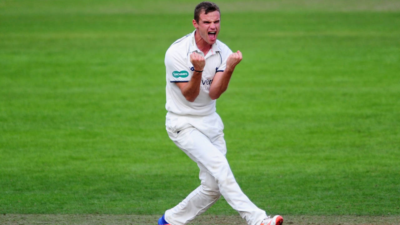 Josh Poysden celebrates a wicket&nbsp;&nbsp;&bull;&nbsp;&nbsp;Getty Images
