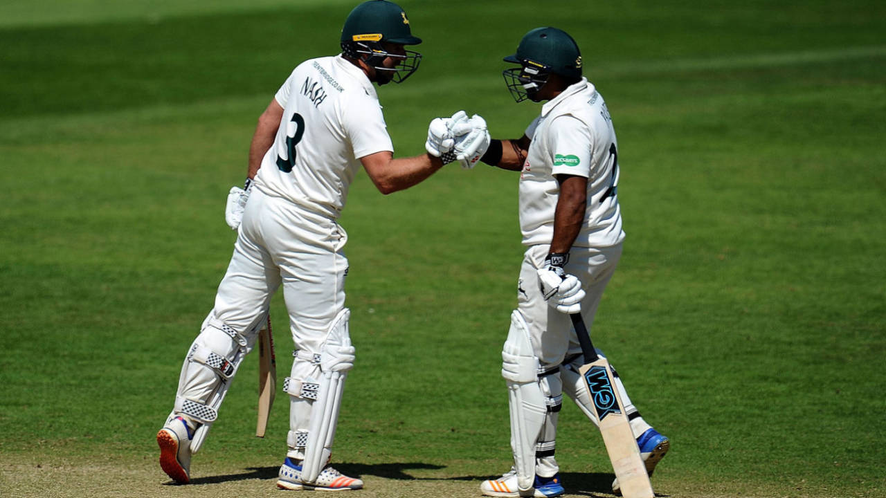 Chris Nash and Samit Patel put on a century stand, Somerset v Nottinghamshire, County Championship, Division One, Taunton, June 11, 2018