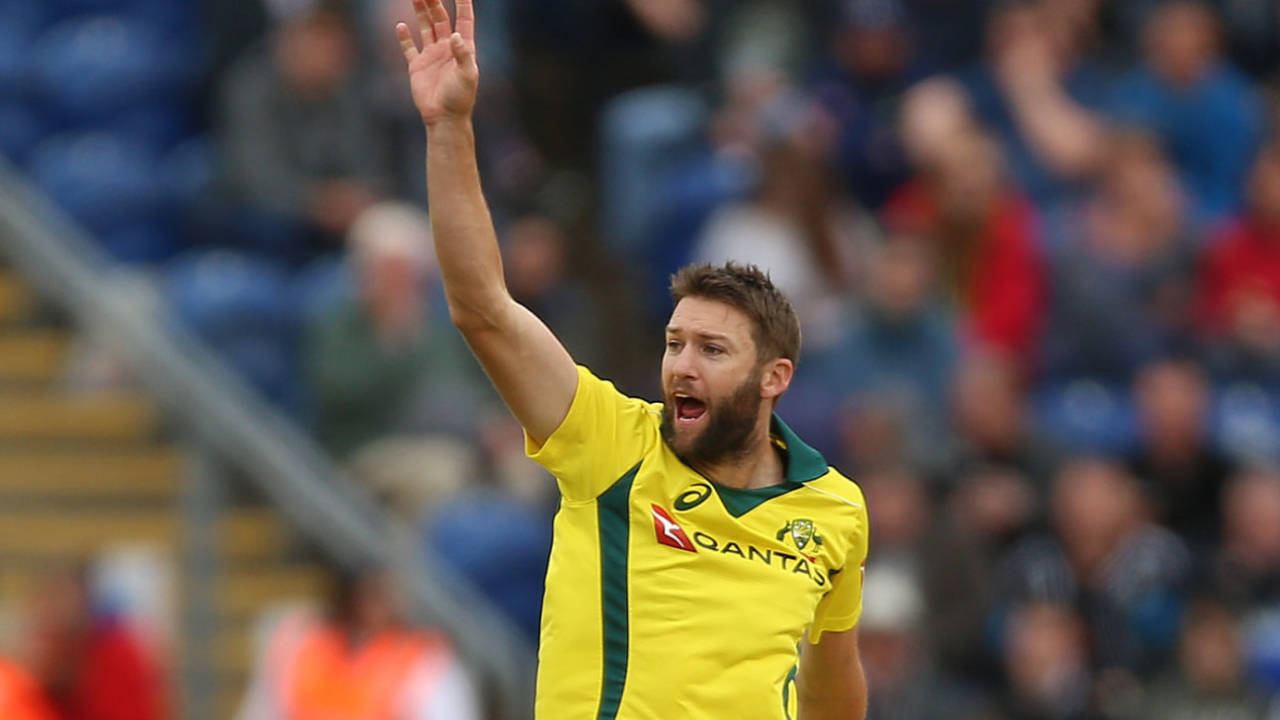 Andrew Tye checked England with two wickets, England v Australia, 2nd ODI, Cardiff, June 16, 2018