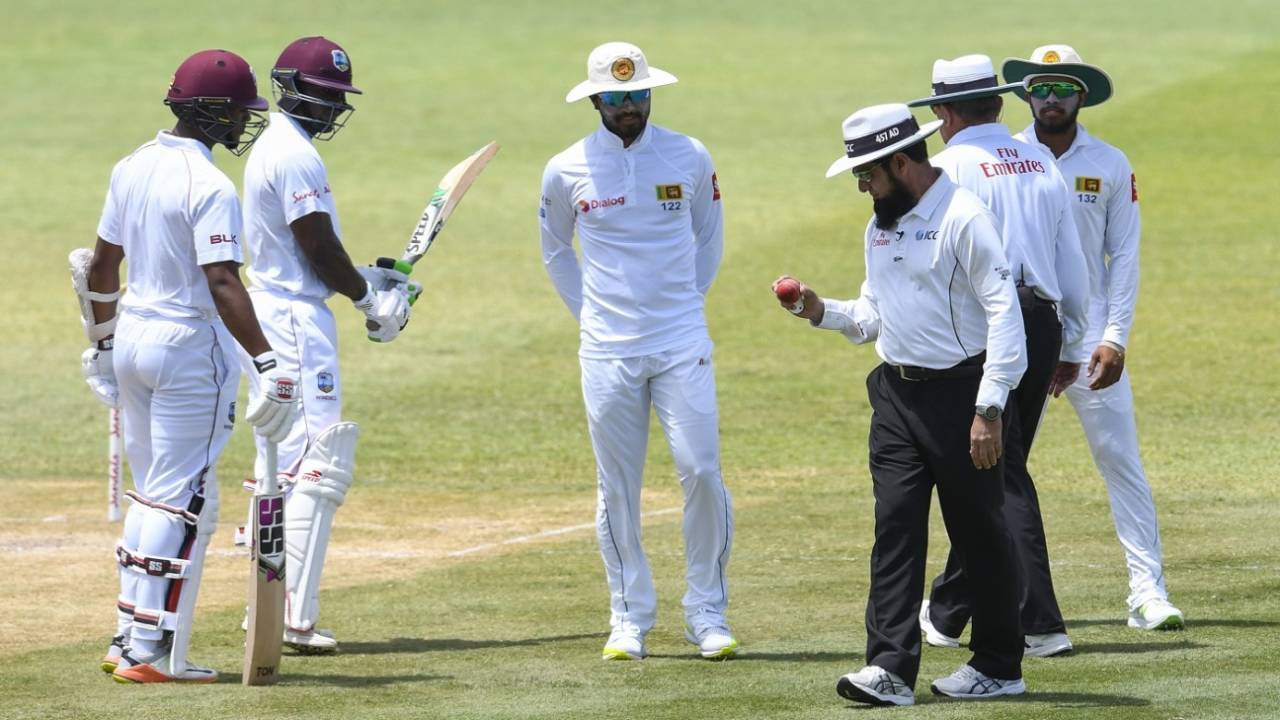 Loads of people were interested in the state of the ball, West Indies v Sri Lanka, 2nd Test, Gros Islet, 3rd day, June 16, 2018