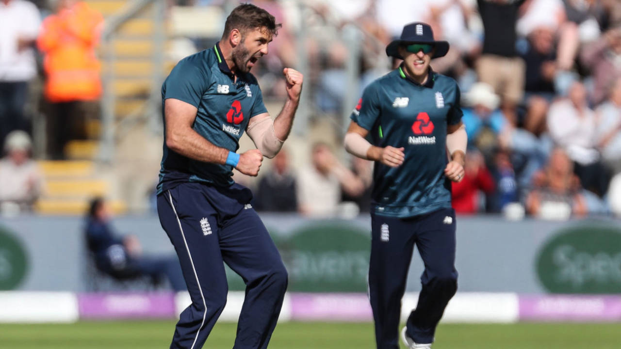 Liam Plunkett was pretty chuffed with his breakthrough, England v Australia, 2nd ODI, Cardiff, June 16, 2018