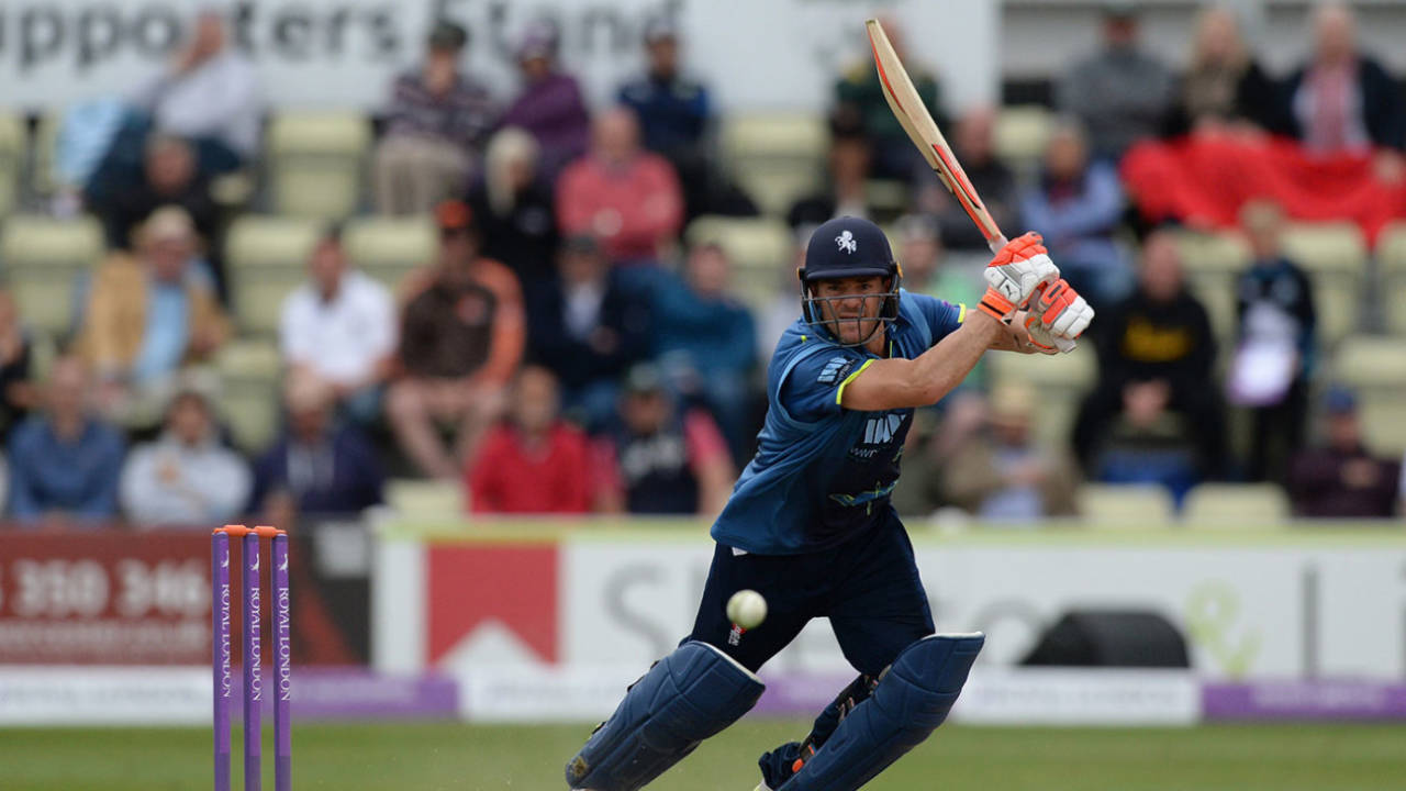 Heino Kuhn made his fourth one-day hundred in five innings, Worcestershire v Kent, Royal London Cup, Semi-final, New Road, June 17, 2018