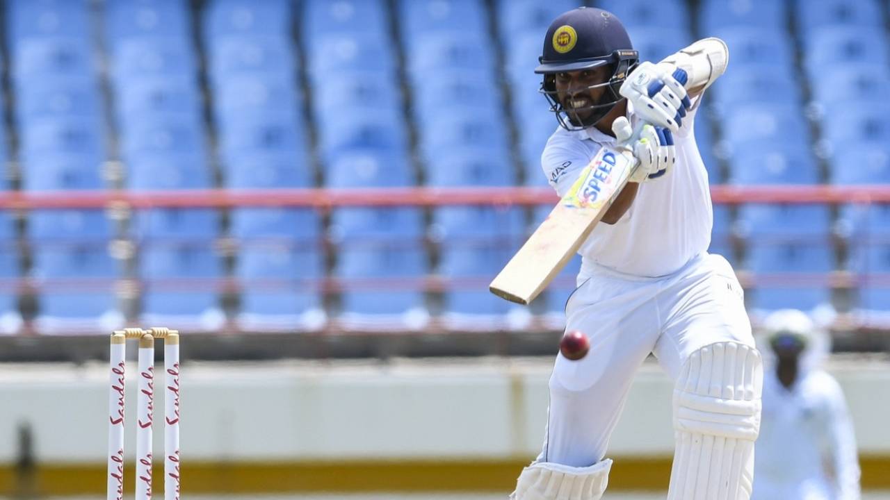 Roshen Silva punches through cover, West Indies v Sri Lanka, 2nd Test, St Lucia, 4th day, June 17, 2018