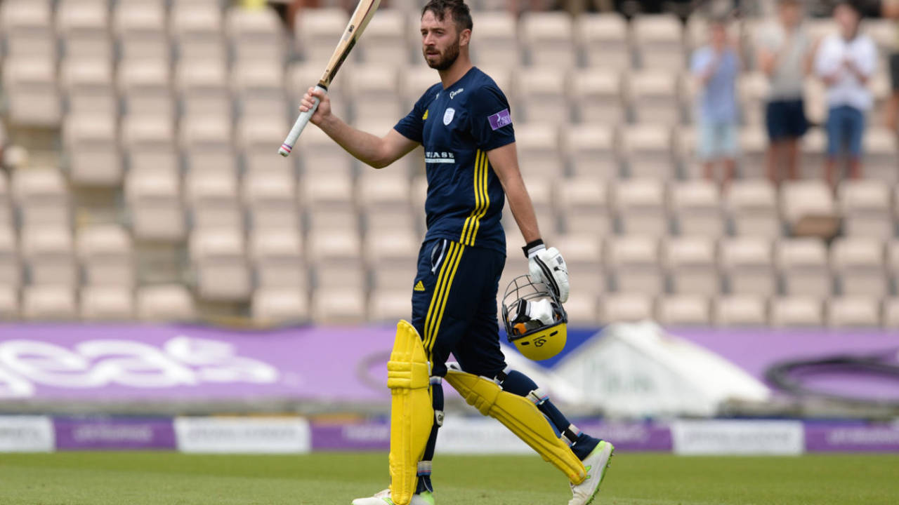 James Vince walks off after making 171 from 126 balls, Hampshire v Yorkshire, Royal London Cup semi-final, Ageas Bowl, June 18, 2018