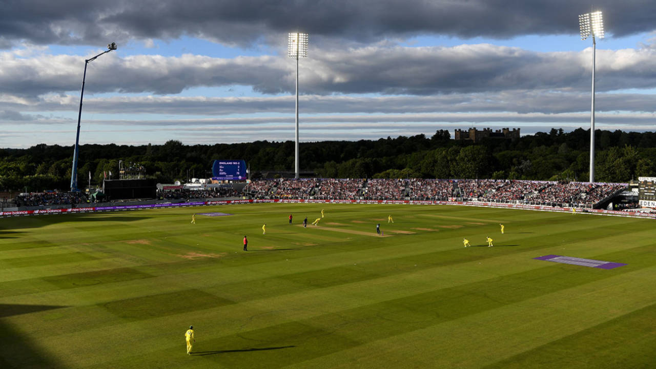 The floodlights in full glow at Chester-le-Street, England v Australia, 4th ODI, Chester-le-Street, June 21, 2018
