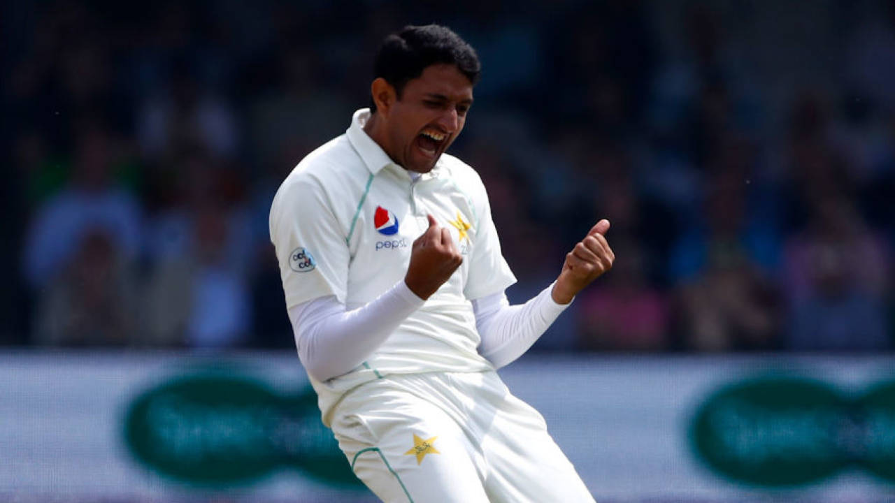 Mohammad Abbas celebrates a wicket, England v Pakistan, Lord's Test, May 17, 2018
