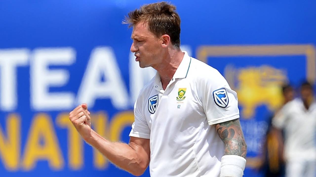 Dale Steyn is pumped up, Sri Lanka v South Africa, 1st Test, Galle, 1st day, July 12, 2018