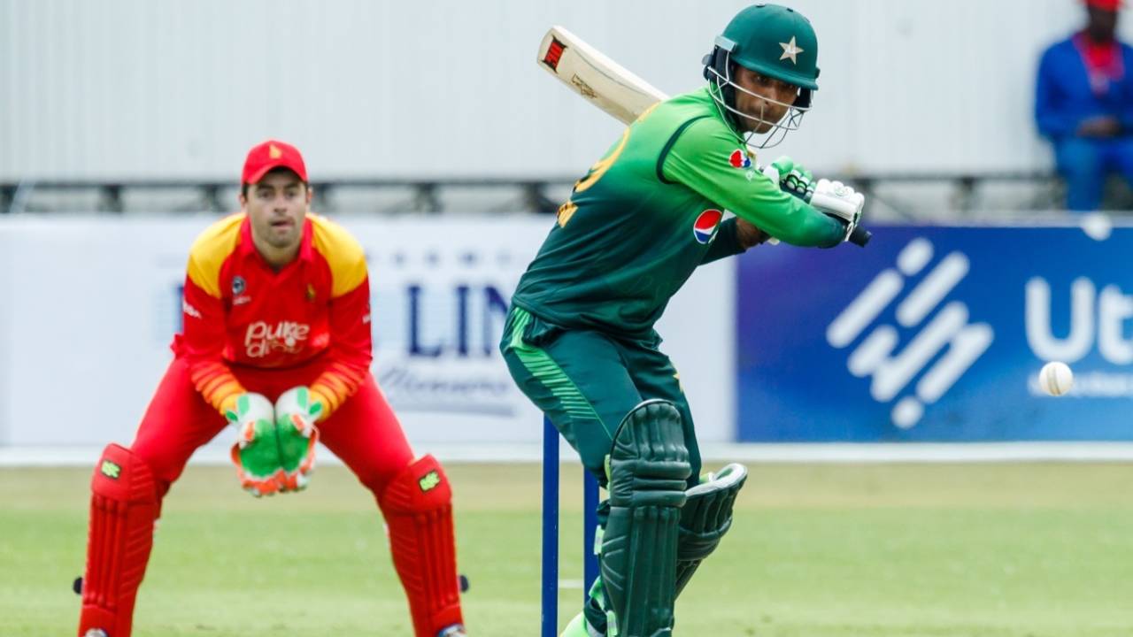 Fakhar Zaman prepares to belt the ball, Zimbabwe v Pakistan, 1st ODI, Bulawayo, July 13, 2018