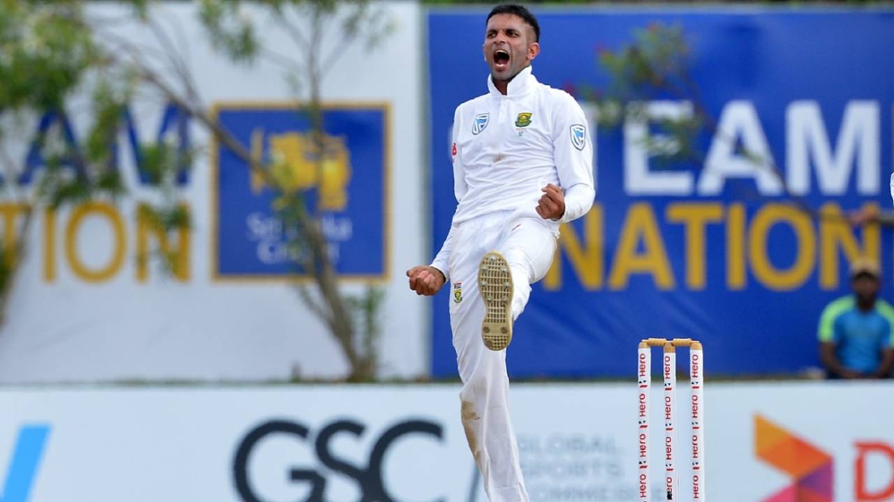 Keshav Maharaj gets a breakthrough for the visitors, Sri Lanka v South Africa, 1st Test, Galle, 2nd day, July 13, 2018