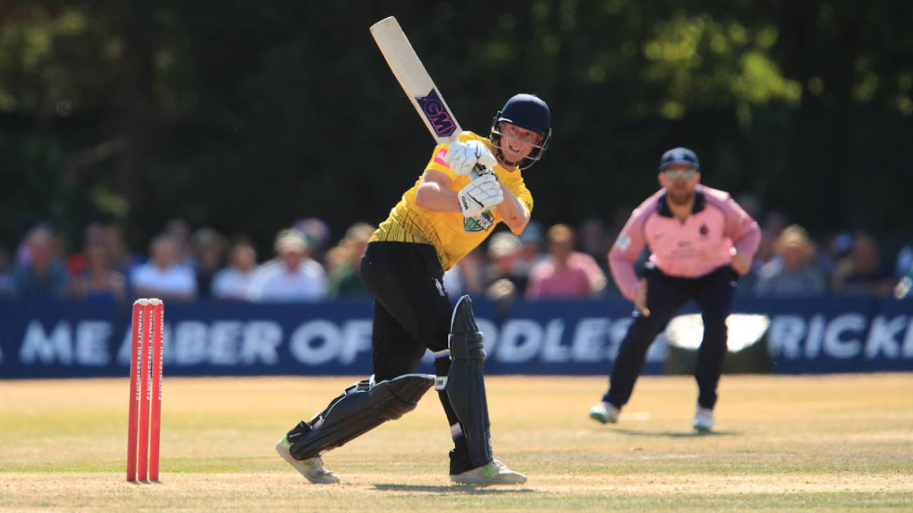 Miles Hammond bats for Gloucestershire against Middlesex, Vitality Blast, July 8, 2018