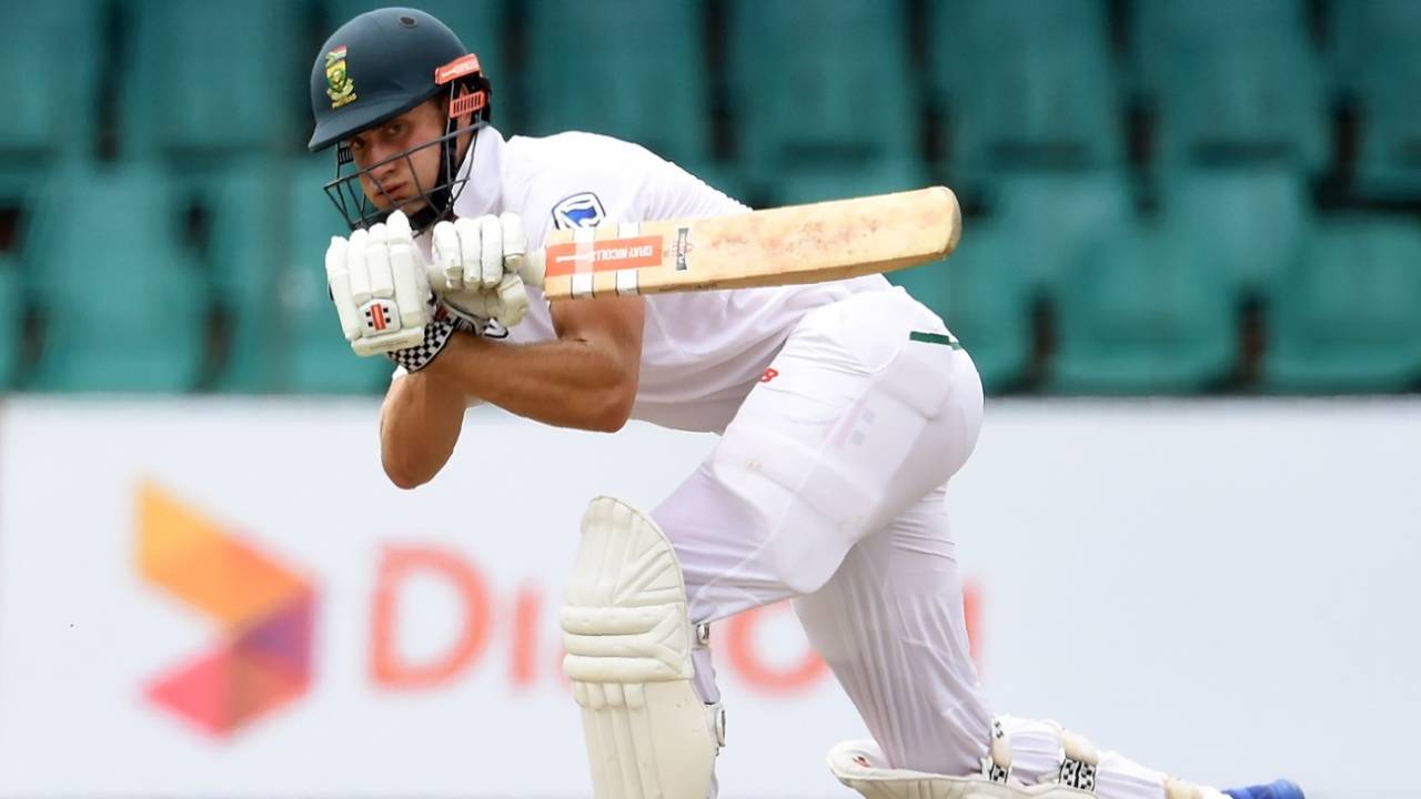Theunis de Bruyn en route to his maiden Test century, Sri Lanka v South Africa, 2nd Test, SSC, 4th day, July 23, 2018