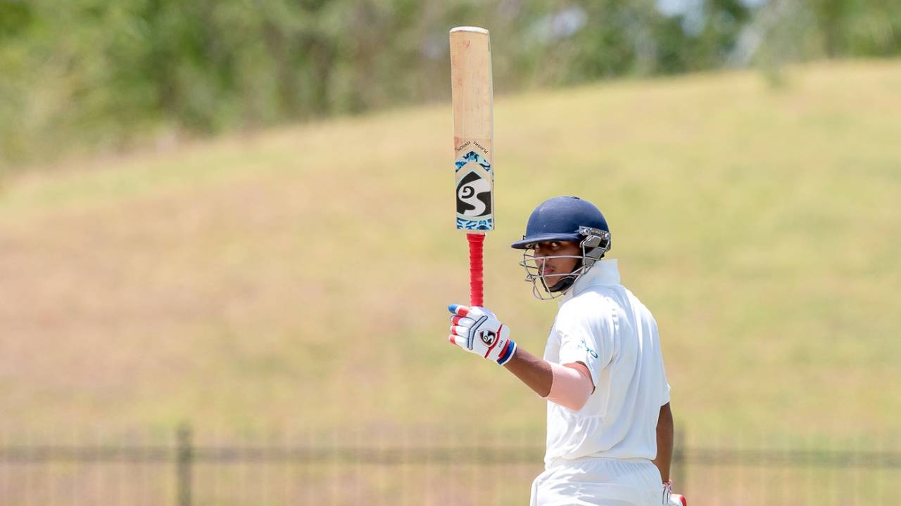 Pavan Shah scored an unbeaten hundred on the 1st day, Sri Lanka v India, 2nd Youth Test, Hambantota, 1st day, July 24, 2018