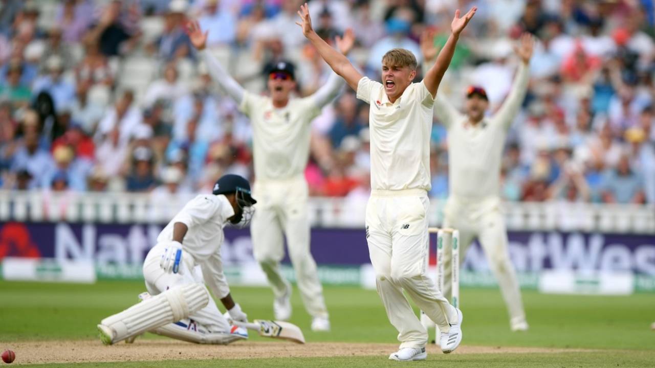Hardik Pandya was Sam Curran's fourth wicket of the day, England v India, 1st Test, Edgbaston, 2nd day, August 2, 2018