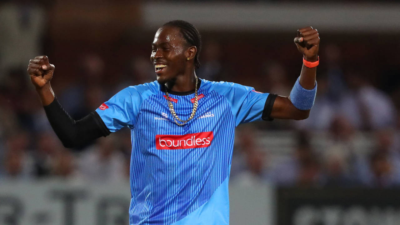Jofra Archer secured victory with a hat-trick, Middlesex v Sussex, T20 Blast, South Group, Lord's, August 2, 2018