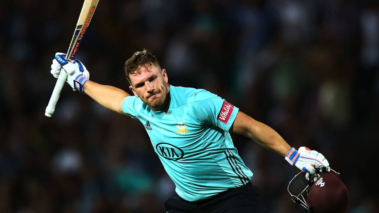 Aaron Finch celebrates another T20 century&nbsp;&nbsp;&bull;&nbsp;&nbsp;Getty Images