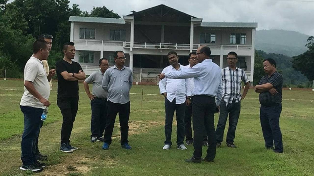 Mizoram officials inspect their home ground, Aizwal, August 4, 2018