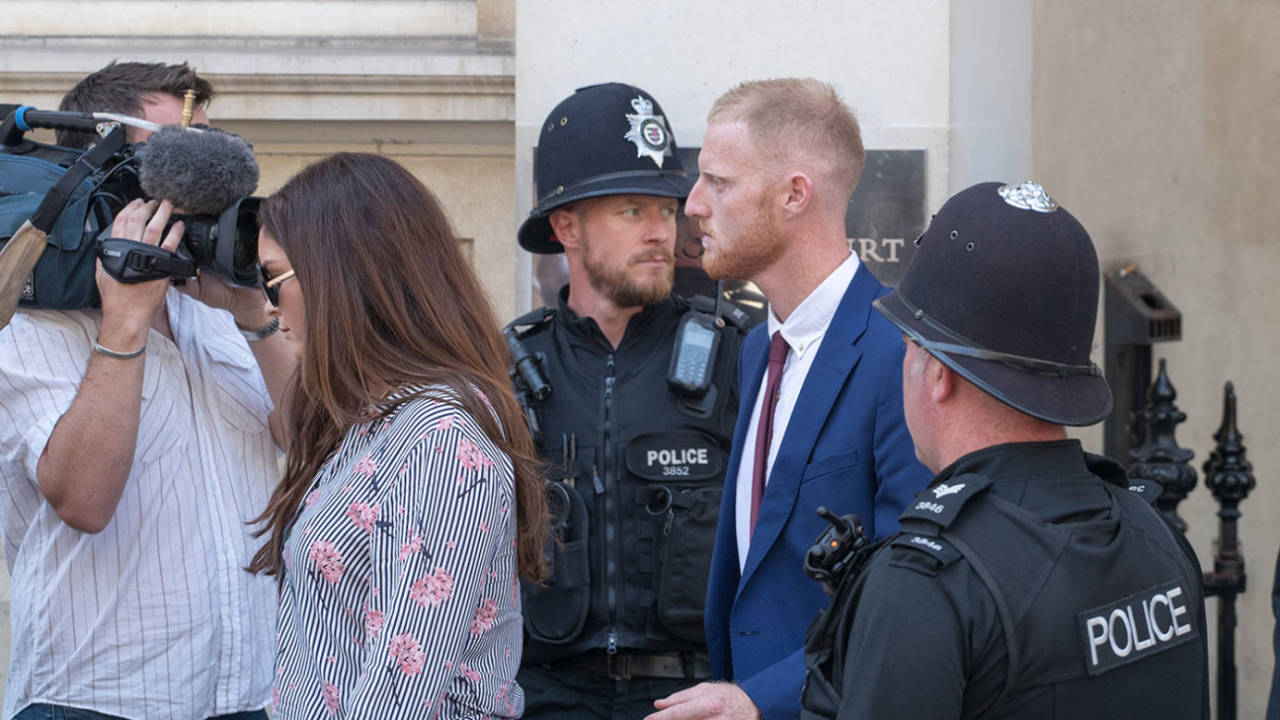 Ben Stokes leaves court during lunch, August 6, 2018