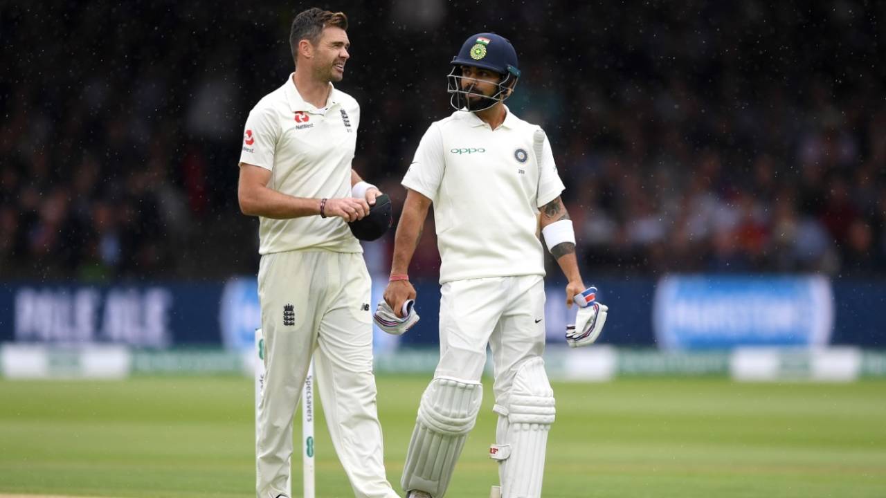 James Anderson and Virat Kohli chat while leaving the field, England v India, 2nd Test, Lord's, 2nd day, August 10, 2018