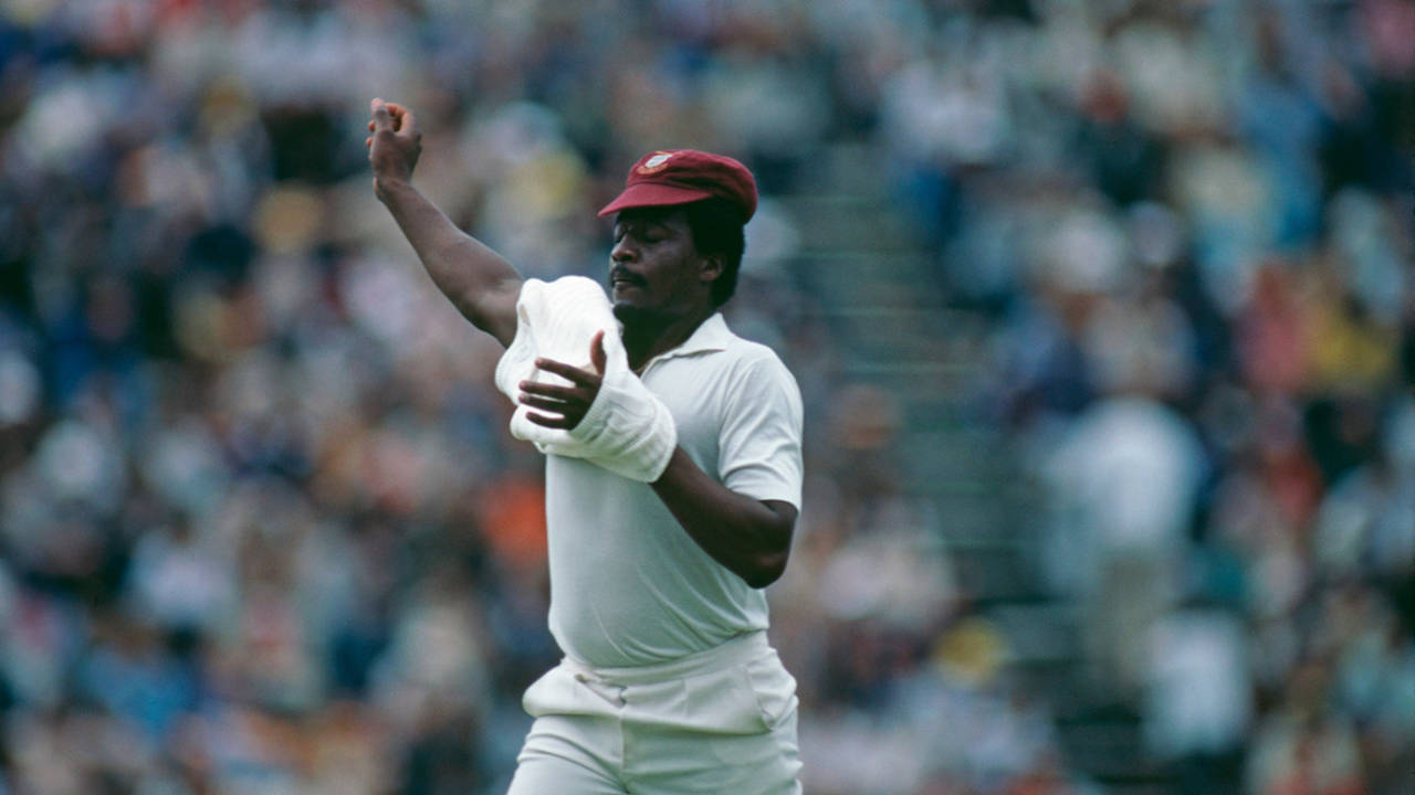 Sylvester Clarke in the field, South Africa v West Indies XI, sixth match, Durban, February 13, 1983 