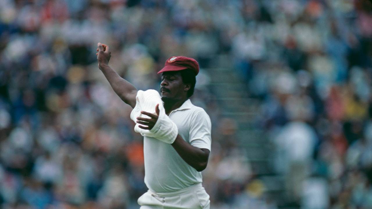 Sylvester Clarke in the field, South Africa v West Indies XI, sixth match, Durban, February 13, 1983 