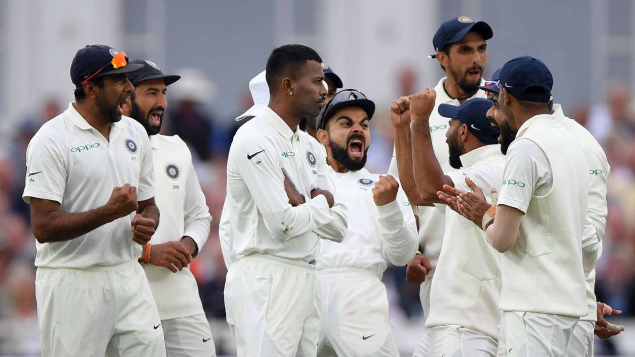 India are expressive in celebration, England v India, 3rd Test, Trent Bridge, 2nd day, August 19, 2018