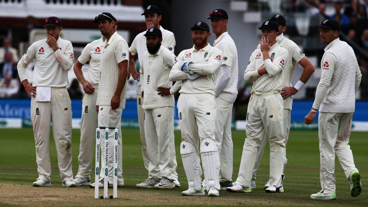 England wait for the third umpire's decision, England vs India, 2nd Test, Lord's, 4th day, August 12, 2018