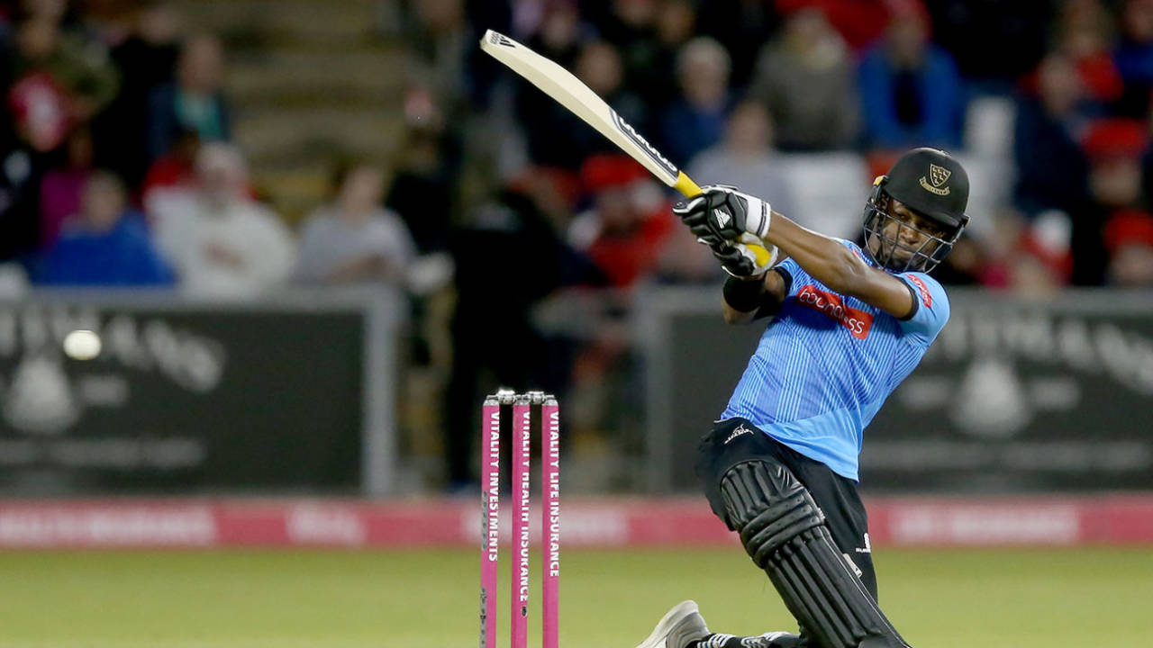Delray Rawlins spearheaded Sussex's chase, Durham v Sussex, Vitality Blast, Quarter-final, Chester-le-Street, August 24, 2018