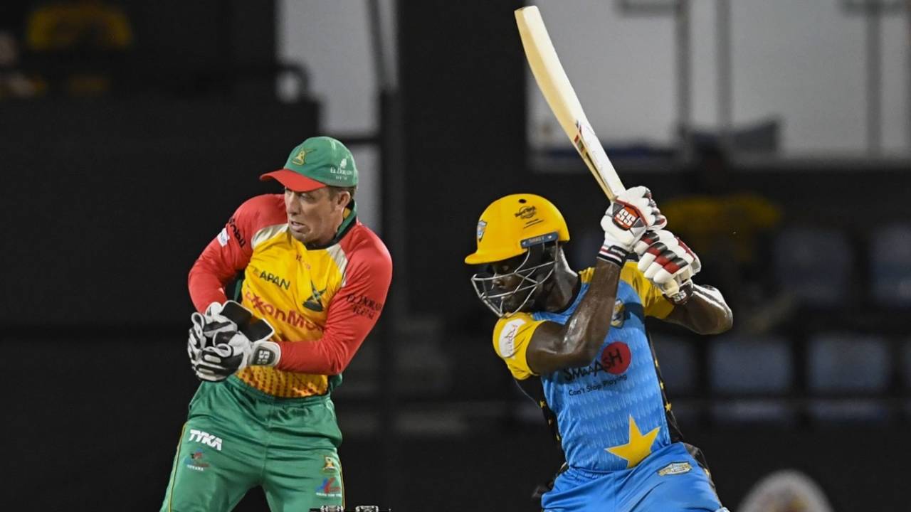 Andre Fletcher cuts, St Lucia Stars v Guyana Amazon Warriors, CPL 2018, Gros Islet, August 24, 2018

