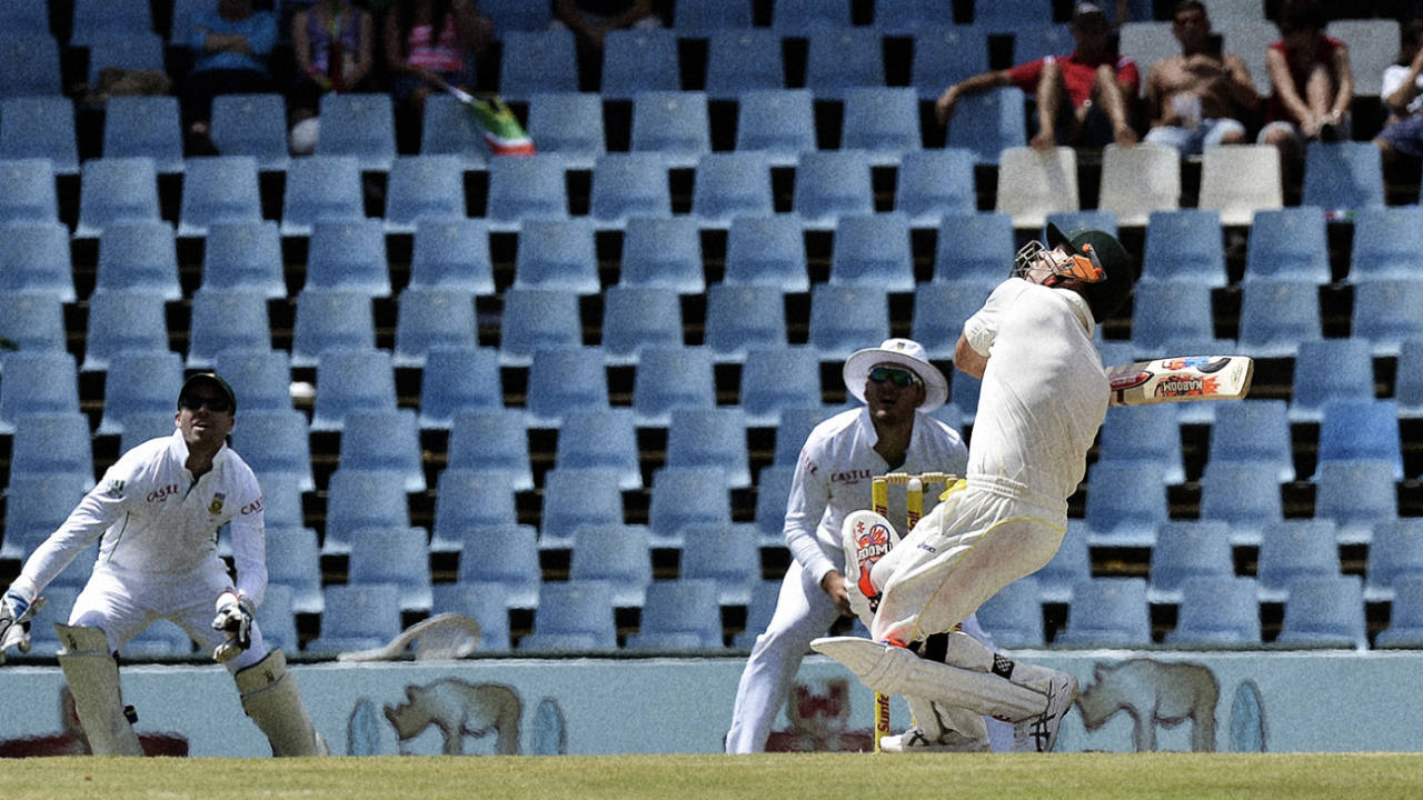David Warner hooks, South Africa v Australia, 1st Test, Centurion Park, 3rd day, February 14, 2014