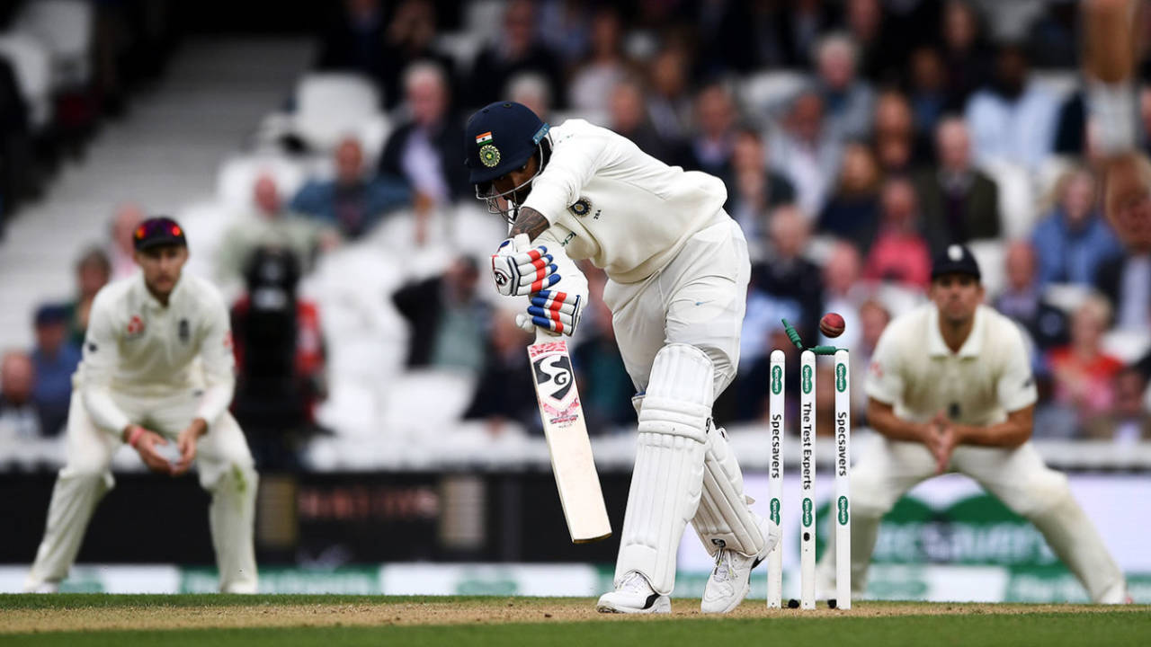 On this tour, KL Rahul was susceptible to both balls coming in and moving away. Before the hundred at The Oval, he had made 150 runs at 16.66 from nine innings&nbsp;&nbsp;&bull;&nbsp;&nbsp;Getty Images