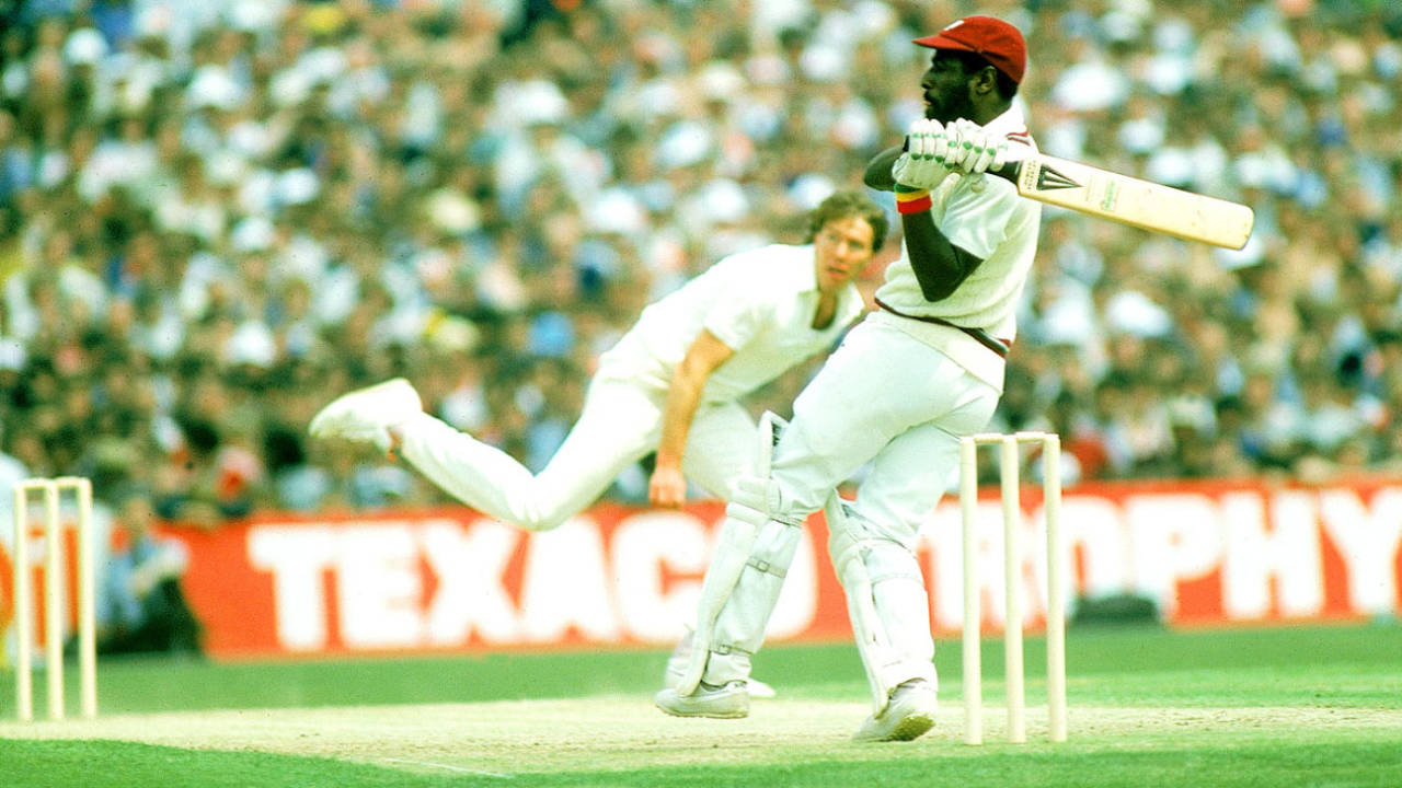 Viv Richards pulls Derek Pringle, England v West Indies, 1st ODI, Old Trafford, May 31, 1984