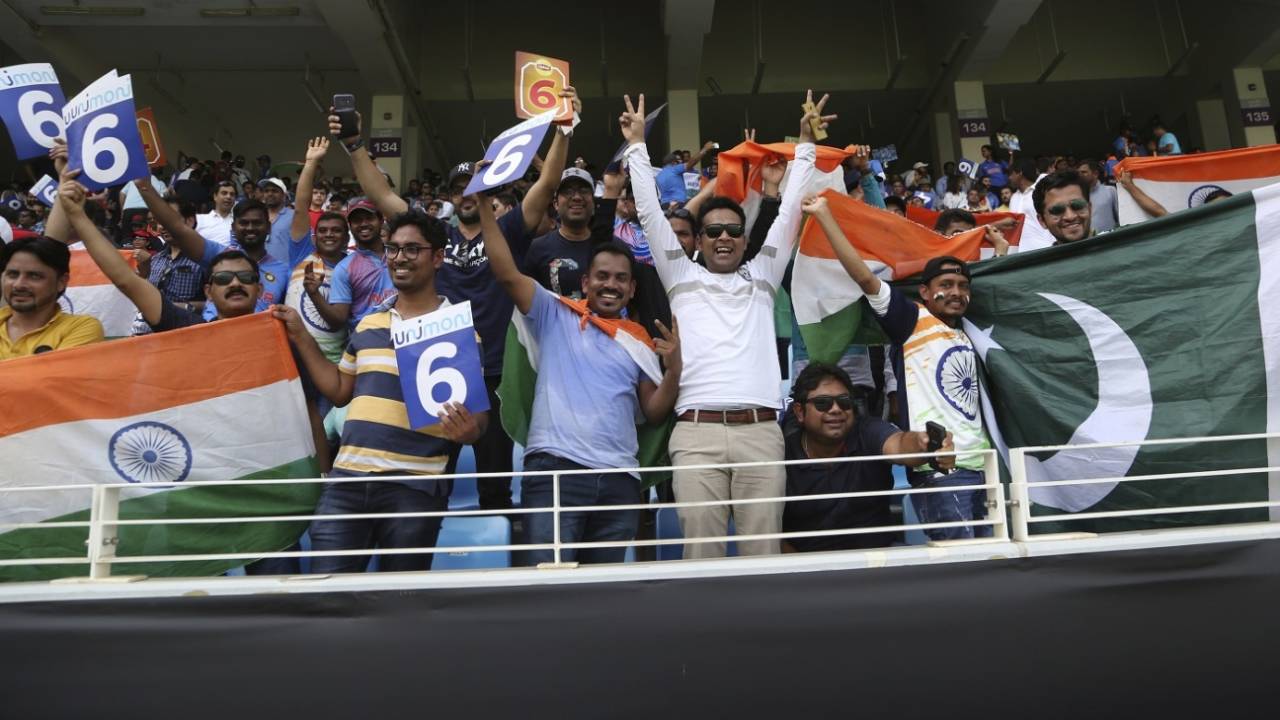 India and Pakistan fans revel before the first ball, India v Pakistan, Asia Cup 2018, Dubai, September 19, 2018