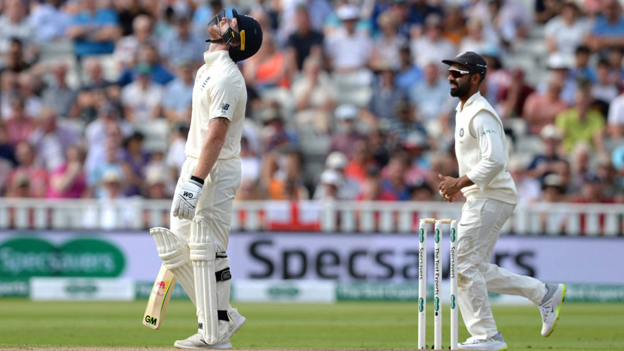 Ben Stokes offered R Ashwin a return catch, England v India, 1st Test, 1st day, Edgbaston, 1 August, 2018