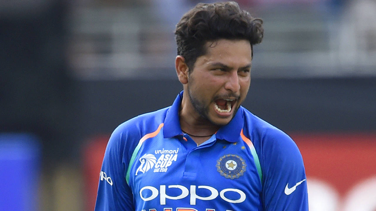 Kuldeep Yadav is stoked upon picking a wicket&nbsp;&nbsp;&bull;&nbsp;&nbsp;Getty Images
