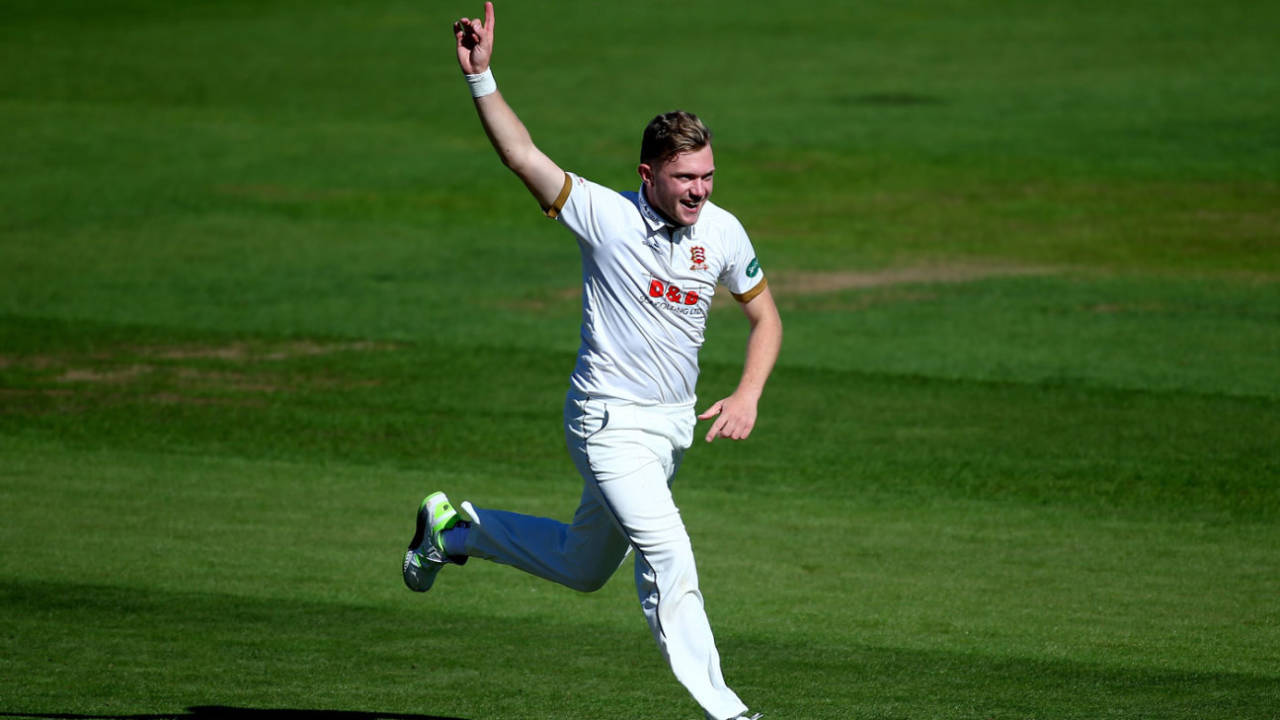 Sam Cook celebrates a wicket, Surrey v Essex, County Championship, Division One, The Oval, September 24, 2018