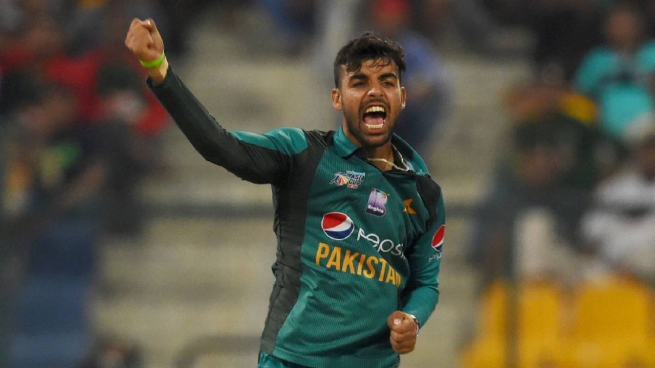 Shadab Khan celebrates after taking a wicket&nbsp;&nbsp;&bull;&nbsp;&nbsp;Getty Images