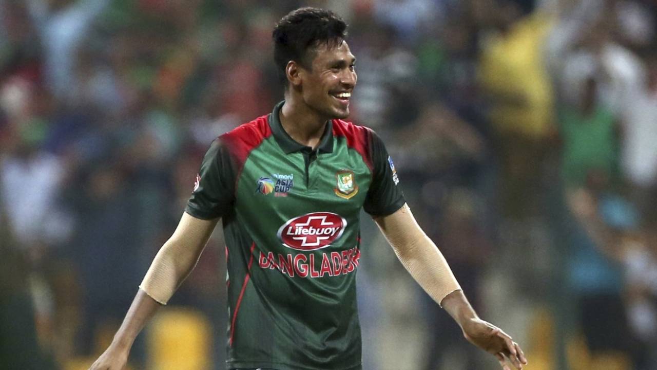 Mustafizur Rahman celebrates a wicket&nbsp;&nbsp;&bull;&nbsp;&nbsp;Associated Press