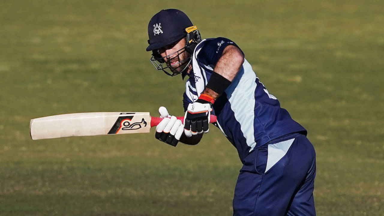 Glenn Maxwell plays the ball on the leg side, South Australia v Victoria, JLT Cup, Junction Oval, Melbourne, September 30, 2018