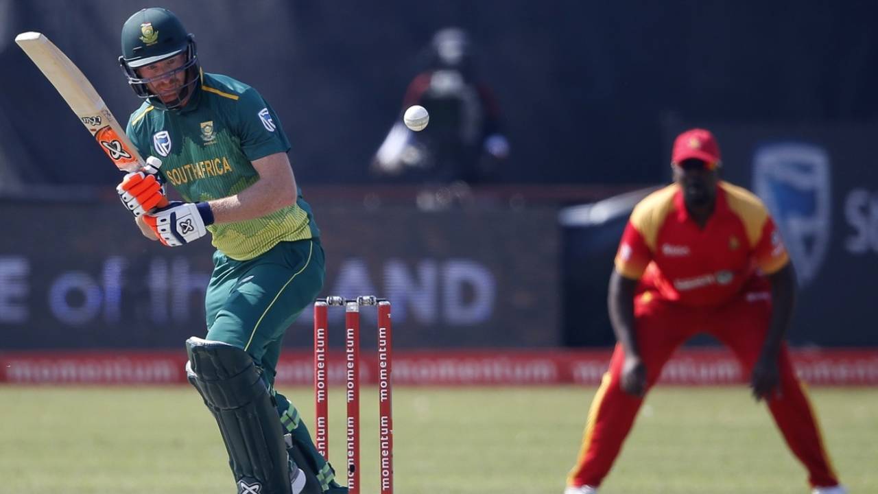 Heinrich Klaasen works one on the leg side, South Africa v Zimbabwe, 1st ODI, Diamond Oval, September 30, 2018