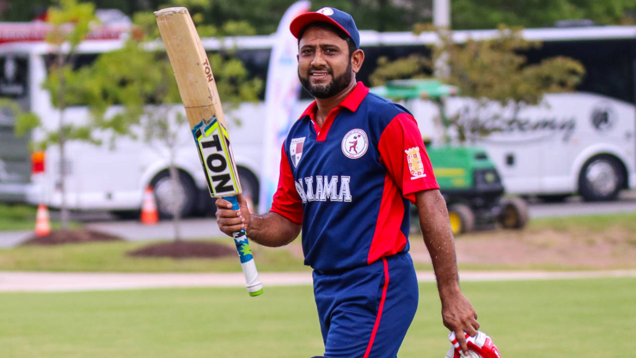 Soyab Chohan walks off after an unbeaten half-century, Belize v Panama, ICC World Twenty20 Americas Sub Regional Qualifier A, Morrisville, September 25, 2018