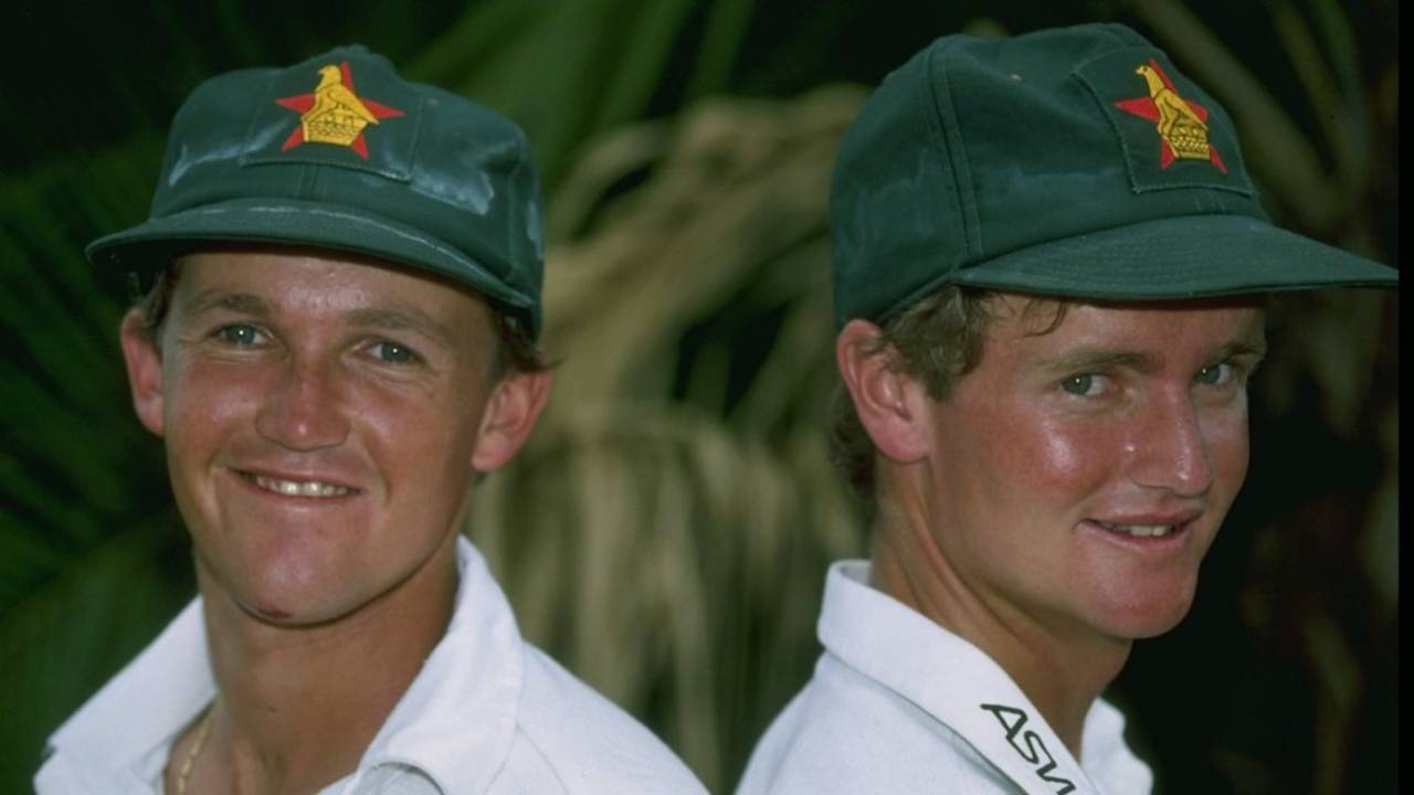 Portrait of Andy (left) and Grant Flower of Zimbabwe during the 1st Test against New Zealand in Bulawayo, Nov 1992